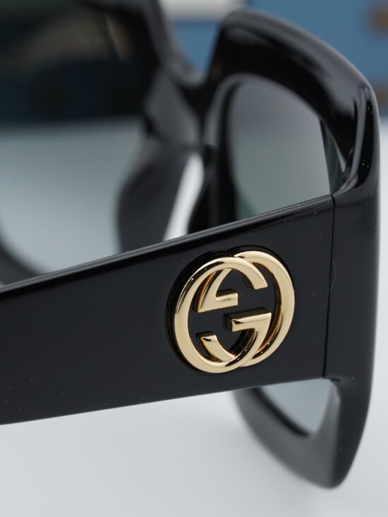 Gucci GG0053S 001 Square Sunglasses - Black\\Grey Gradient